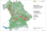 Bayernkartenausschnitt aus der Gebietskulisse der roten Gebiete